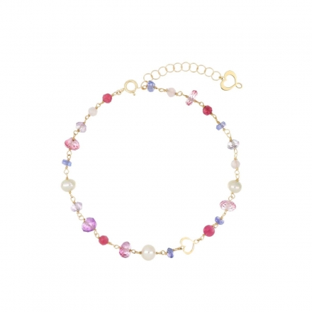 MAMAN ET SOPHIE - Girocollo 18 Kt nuvole rosa