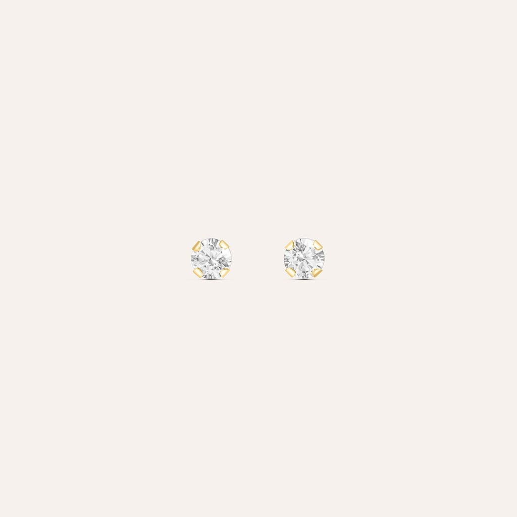 STROILI ORO - Orecchini Lobo Punto Luce Bon Ton Oro 9Kt  Giallo Cubic Zirconia