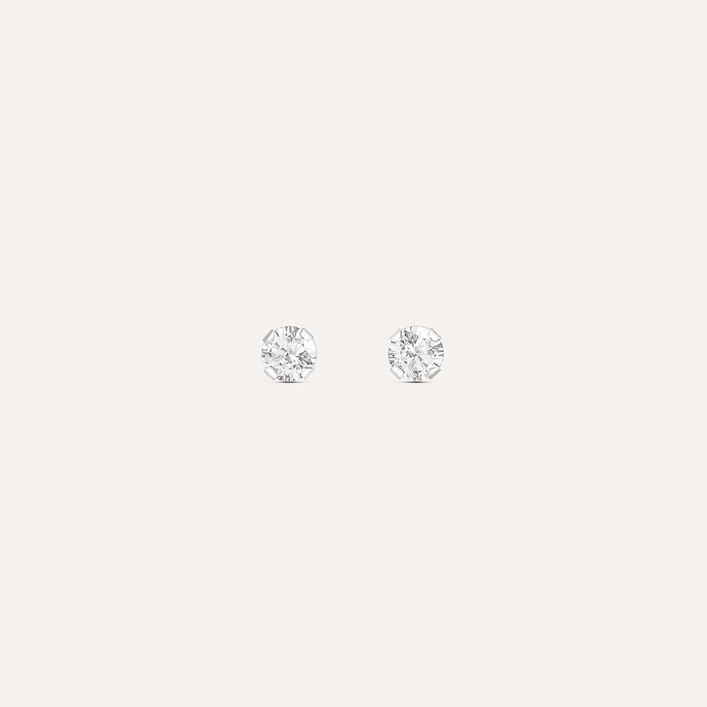 STROILI ORO - Orecchini Lobo Punto Luce Bon Ton Oro 9Kt Bianco Cubic Zirconia