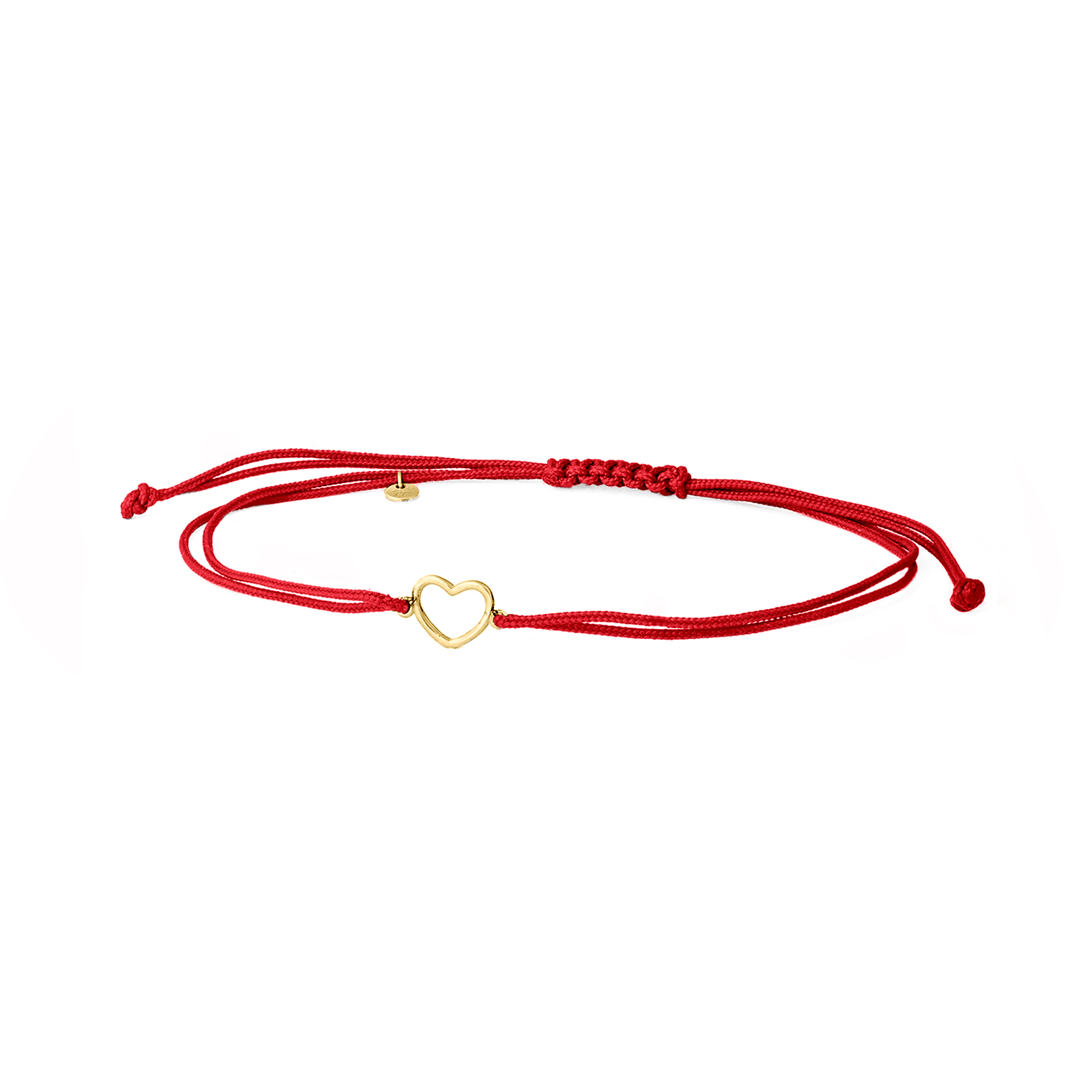 GINGER - BRACCIALE CUORE ORO SU CORDINO NERO