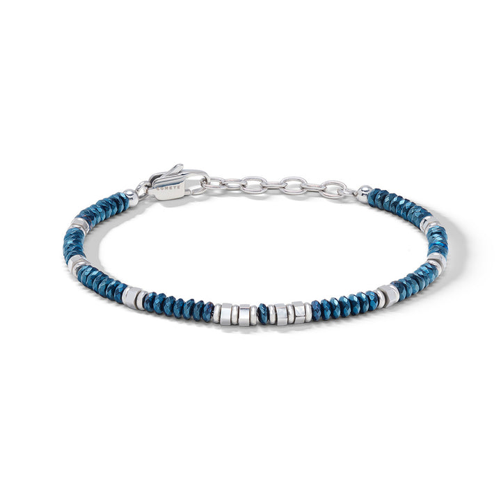COMETE -  Bracciale in acciaio con ematite blu