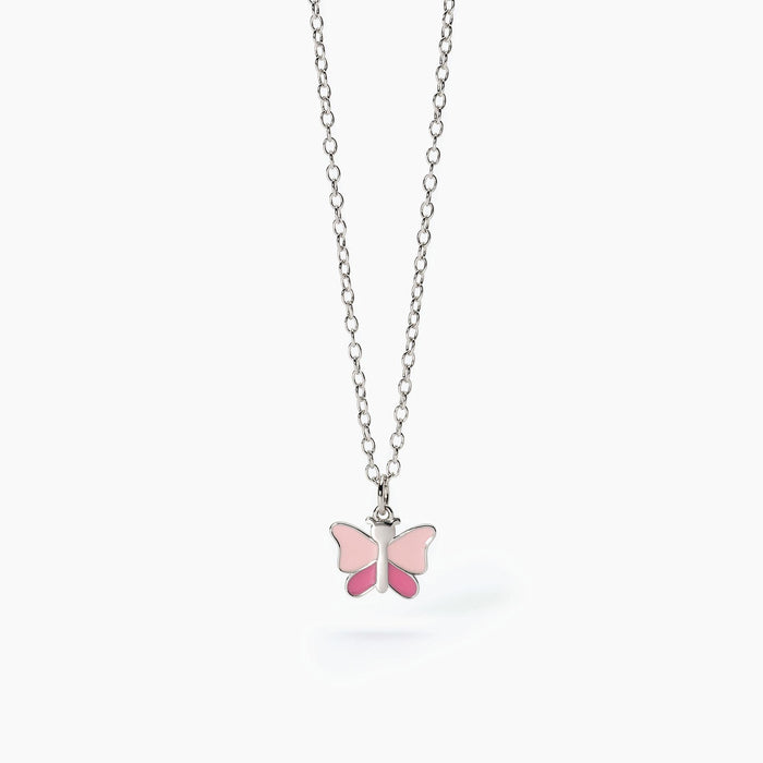 MABINA - Girocollo in argento con farfalla smaltata per bambina
