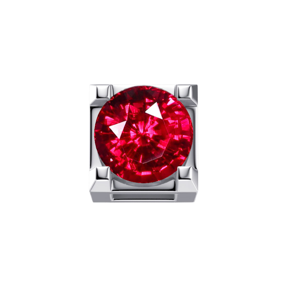 ELEMENTS - Griffe 0,05 ct in oro bianco e rubino