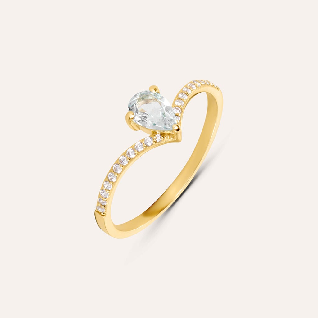 STROILI ORO -  Anello Solitario Amélie Oro 9Kt Giallo Topazio