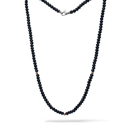 COMETE - Collana in Argento con spinelli neri