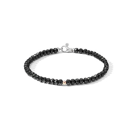 COMETE - Bracciale in Argento con spinelli neri