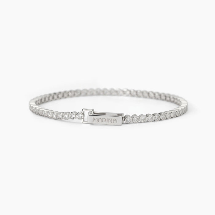 MABINA - Bracciale tennis in argento con zirconi tondi