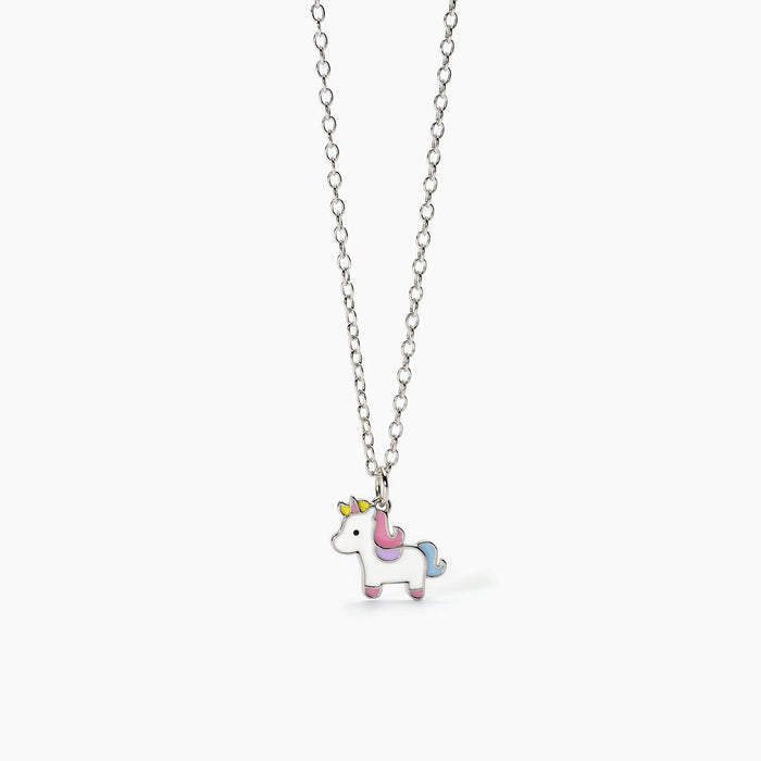 MABINA - Girocollo per bambina in argento con unicorno smaltato