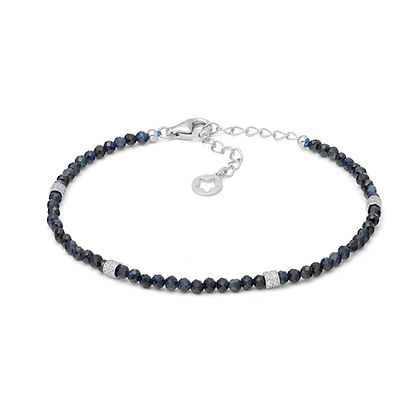 COMETE - Bracciale con radice di zaffiro blu e zirconi
