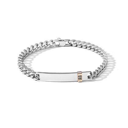 COMETE - Bracciale in Acciaio, pvd rosè e Diamanti neri