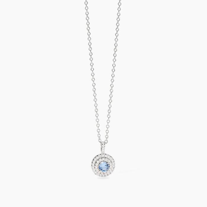 MABINA - Girocollo in argento con acquamarina sintetica e zirconi