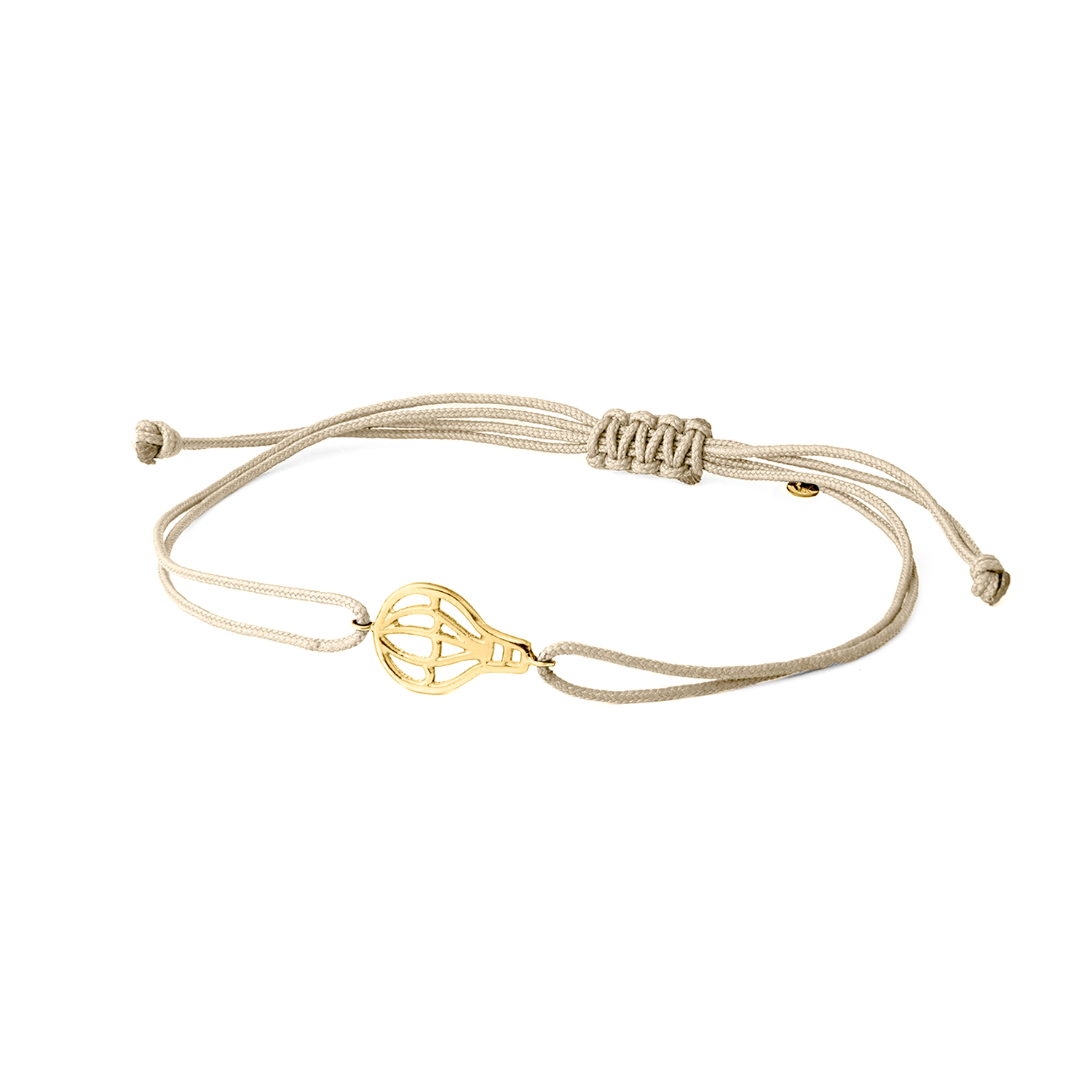 GINGER - BRACCIALE IN ORO MONGOLFIERA CORDINO BEIGE