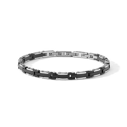 COMETE - Bracciale Acciaio con Pvd nero e zircone
