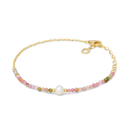 COMETE -  Bracciale con tormalina multicolor e perla
