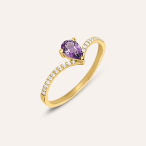 STROILI ORO - Anello Solitario Amélie Oro 9Kt Giallo Ametista