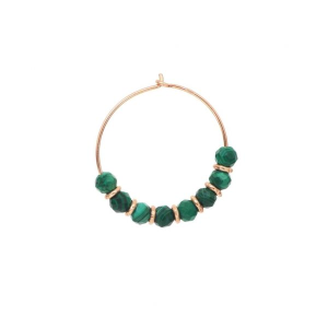 MAMAN ET SOPHIE - Orecchino cerchio con pietre di malachite