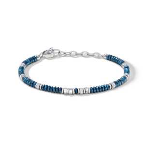 COMETE -  Bracciale in acciaio con ematite blu
