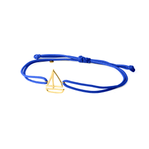 GINGER - BRACCIALE BARCA A VELA SU CORDINO BLU