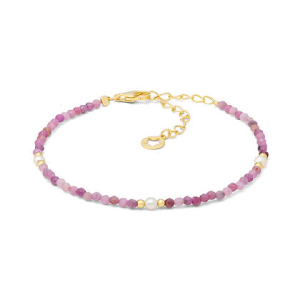 COMETE -  Bracciale con radice di rubino e perle