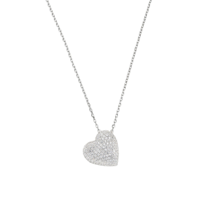 AMEN - Collana Cuore Bombato con Zirconi