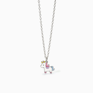MABINA - Girocollo per bambina in argento con unicorno smaltato