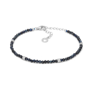 COMETE - Bracciale con radice di zaffiro blu e zirconi