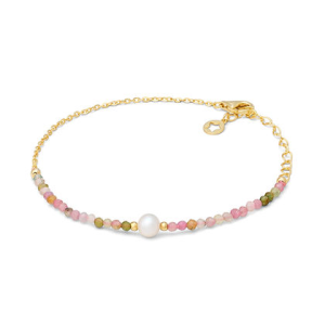 COMETE -  Bracciale con tormalina multicolor e perla