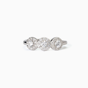 MABINA - Anello in argento con tre zirconi bianchi